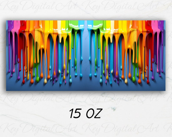 3D Rainbow Dripping Paint Mug Wrap 11oz & 15oz Mug Template, 3D Mug Sublimation Design Mug Wrap Template PNG Instant Digital Download3.jpg