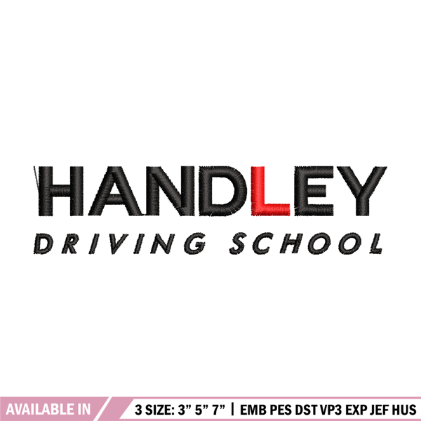 Handley Driving school logo embroidery design, logo embroidery, Embroidery file, logo design, Instant download.jpg