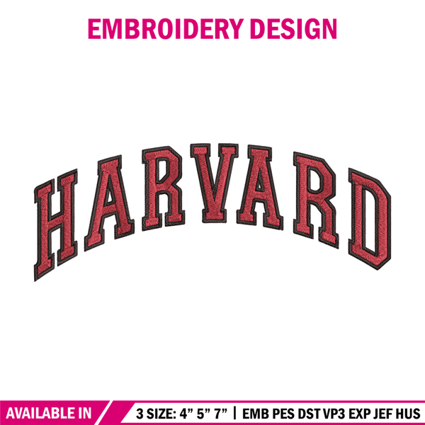 Harvard logo embroidery design, NCAA embroidery, Embroidery design, Logo sport embroidery, Sport embroidery.jpg