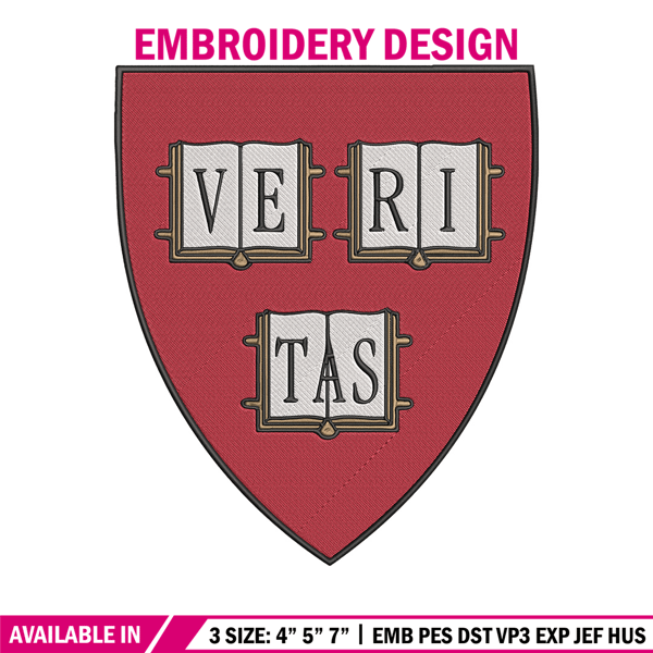 Harvard University logo embroidery design, NCAA embroidery, Sport embroidery,Logo sport embroidery,Embroidery design.jpg