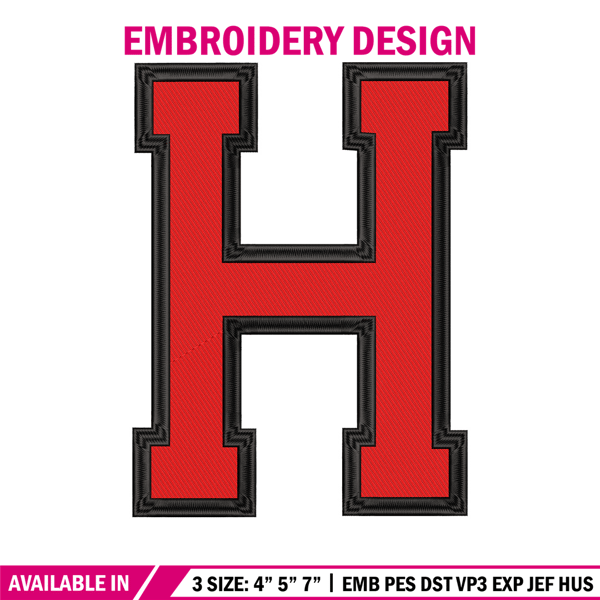 Harvard University logo embroidery design, Sport embroidery, logo sport embroidery, Embroidery design, NCAA embroidery.jpg