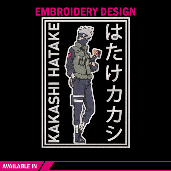 Hatake Kakashi Embroidery Design, Naruto Embroidery, Embroidery File, Anime Embroidery, Anime shirt,Digital download..jpg