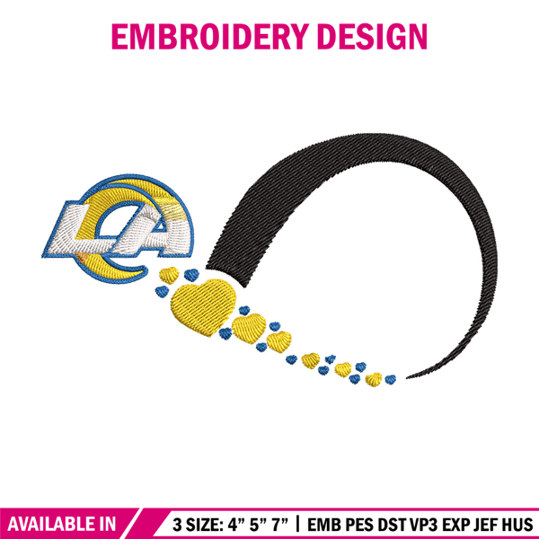 Heart Los Angeles Rams embroidery design, Rams embroidery, NFL embroidery, logo sport embroidery, embroidery design. (3).jpg