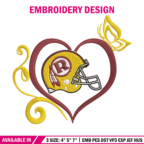 Heart Washington Redskins embroidery design,  Redskins embroidery, NFL embroidery, sport embroidery, embroidery design..jpg