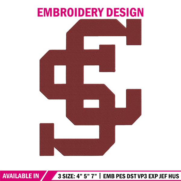 Santa Clara University logo embroidery design,NCAA embroidery,Sport embroidery,logo sport embroidery,Embroidery design.jpg