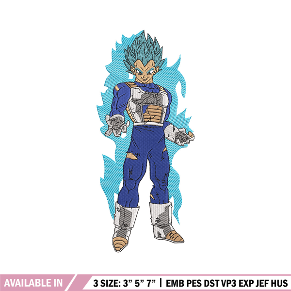 Vegeta blue embroidery design, Dragonball embroidery, Embroidery file, Embroidery shirt, Emb design, Digital download.jpg