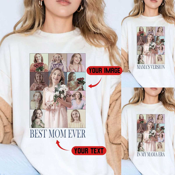 Personalized Mama Shirt, Custom Bootleg Tee, Custom Mom Photo Shirt, Custom Shirt Birthday Gifts For Mom, Best Mom Ever Shirt, Mama Tshirt.jpg