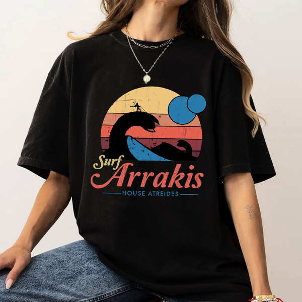 Vintage Surf Arrakis Shirt, Arrakis Tshirt, Sandworm Surf Shirt, Dune Arrakis Tee, Sci-Fi Movie Shirt Visit Gift for Men Women, Dune Tee.jpg