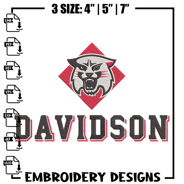 Davidson College logo embroidery design, Sport embroidery, logo sport embroidery, Embroidery design, NCAA embroidery.jpg