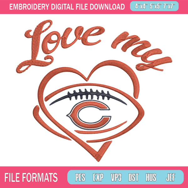 Love My Chicago Bears embroidery design, Chicago Bears embroidery, NFL embroidery, sport embroidery, embroidery design..jpg