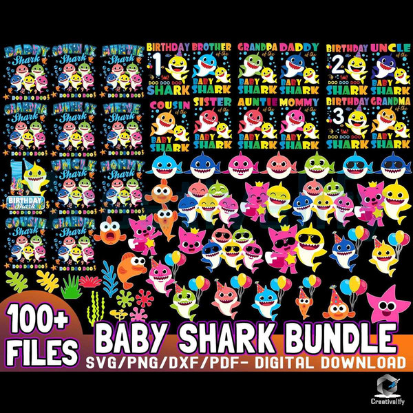 100 Files Baby Shark Bundle SVG Digital Download.jpg
