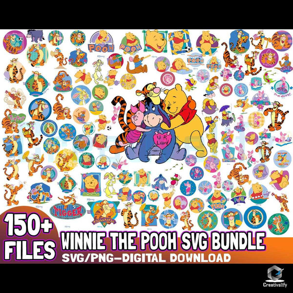 157 Files Winnie The Pooh Bundle Svg Design.jpg