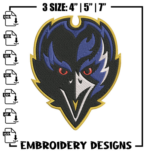 Baltimore Ravens embroidery design, Baltimore Ravens embroidery, NFL embroidery, sport embroidery, embroidery design..jpg