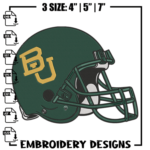 Baylor University logo embroidery design, NCAA embroidery,Sport embroidery, Logo sport embroidery, Embroidery design..jpg