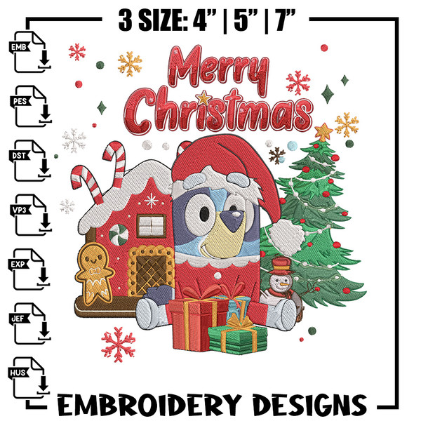 Bluey merry chrismas Embroidery Design,Bluey Embroidery, Embroidery File, Chrismas Embroidery, Digital download.jpg