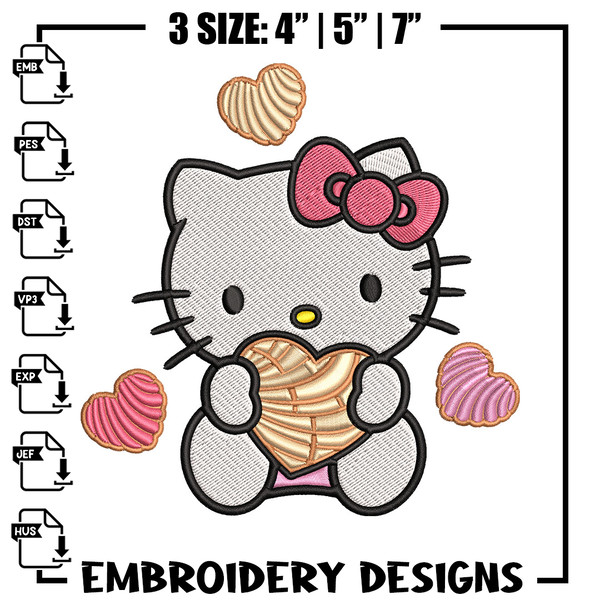 Concha Hello Kitty Embroidery Design, Hello Kitty cartoon Embroidery, Embroidery File, Cartoon shirt, Digital download..jpg