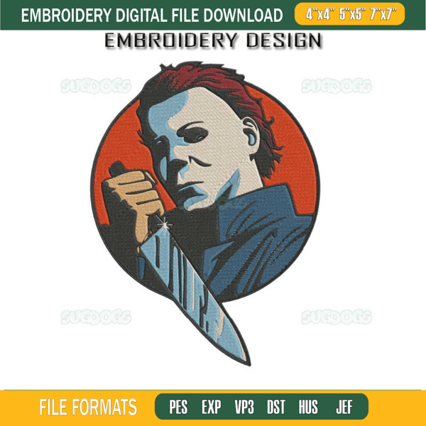Michael Myers Embroidery Design File, Michael Myers Halloween Embroidery Design File.jpg