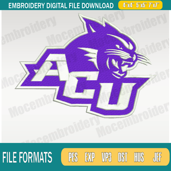 Abilene Christian Wildcats Embroidery Designs, NCAA Logo Embroidery Files, Machine Embroidery Design File.png