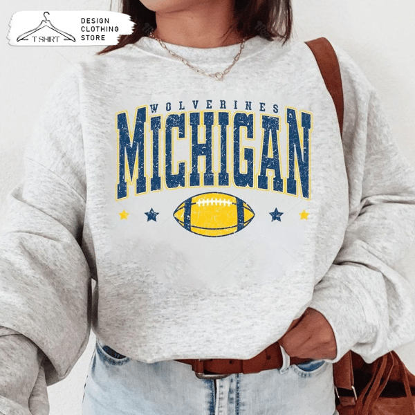 Vintage Varsity Michigan Sweatshirt Wolverines Sport Tee - iTeeUS.jpg