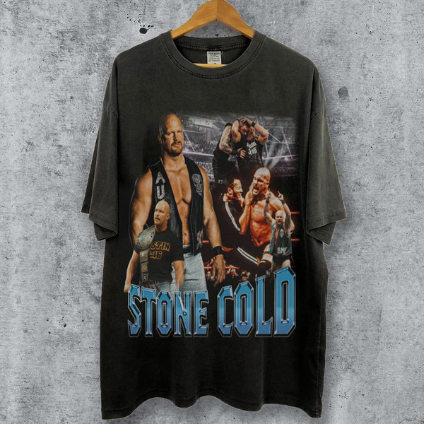 Retro Stone Cold Steve Austin T-Shirt, Steve Austin Vintage 90s Bootleg Style T-Shirt, Stone Cold Gift For Women and Man Unisex T-Shirt.jpg