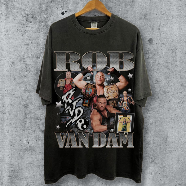 Rob Van Dam Vintage 90s Bootleg Style T-Shirt, Retro Rob Van Dam Shirt, Gift For Women and Men Unisex Tee.jpg
