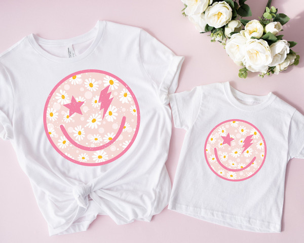 Smiley Face Tee, Daisy Graphic Tee, Baby Graphic Tee, Smiley Face Graphic Tee, Daisy  Graphic Shirt, Mama and Baby Shirt, Mothers Day Shirt.jpg