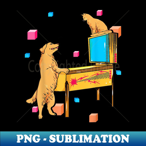 ZN-13944_Pinball Wizard Dog Cat Playing Pinball Machine  3972.jpg