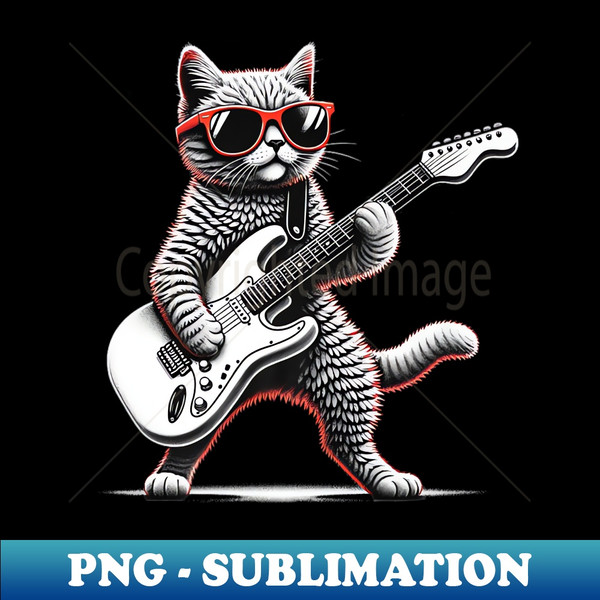 KQ-56751_Rock Cat Playing Guitar Rock Kitty Funny Guitar Cat 7249.jpg