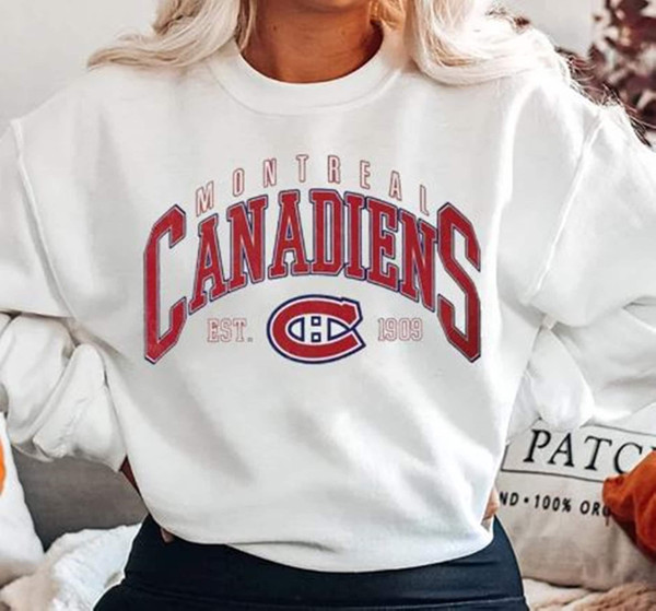 Montreal Est. 1909 Sweatshirt, Canadian Hockey Shirt, Vintage Montreal Canadiens Hoodie Canadiens shirt, NHL Sweatshirt, Hockey Fan Tee.jpg