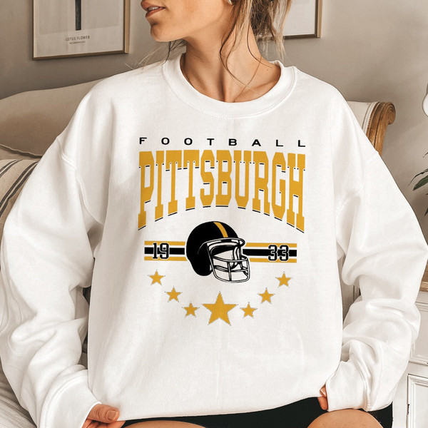 Pittsburgh Football Sweatshirt, Vintage Style Pittsburgh Football Fall Shirt, Football Sweatshirt, Pittsburgh Hoodie, Football Fan Gifts.jpg