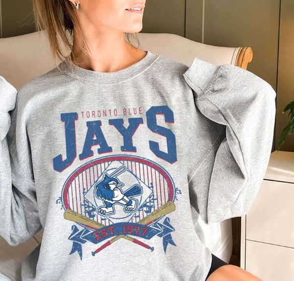 Toronto Blue Jay Baseball Sweatshirt, Vintage Toronto Baseball Shirt, Toronto EST 1977 Hooodie Gift for fan, Toronto Blue Jay Hoodie Shirt.jpg