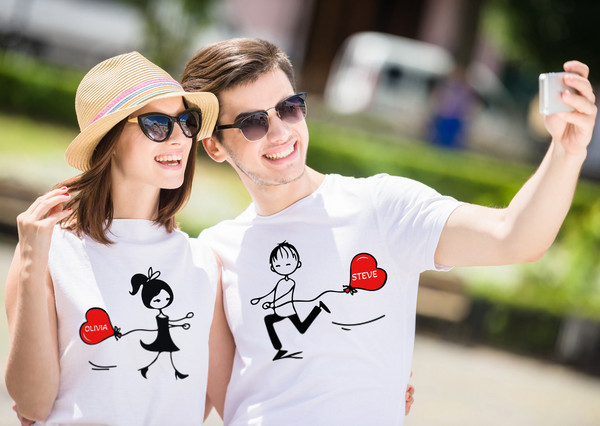 Couple Bloon Heart Valentine Shirts, Line illustration Valentines Day Couple Sweatshirt, Gift For Valentine Hoodie, Magic Love Valentine Tee.jpg