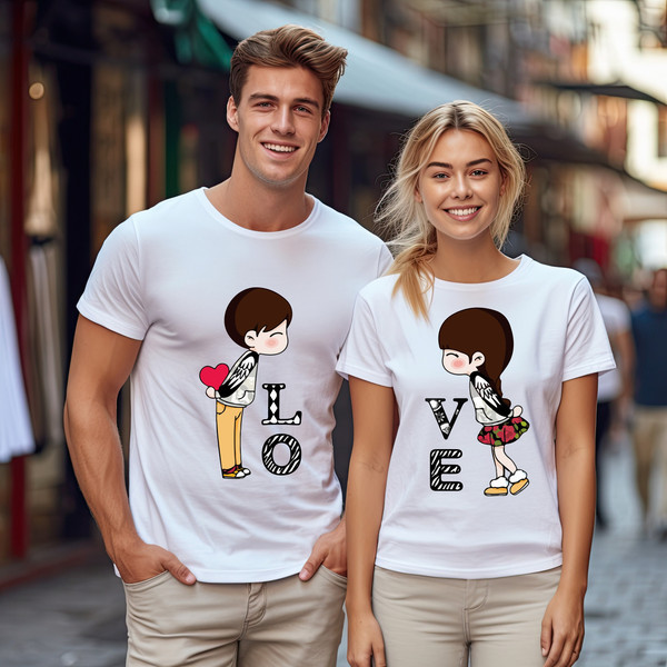 Couple Love Valentine Shirts, Illustration Valentines Day Couple Sweatshirt, Gift For Her Valentine Hoodie, Magic Love Valentine Party Shirt.jpg