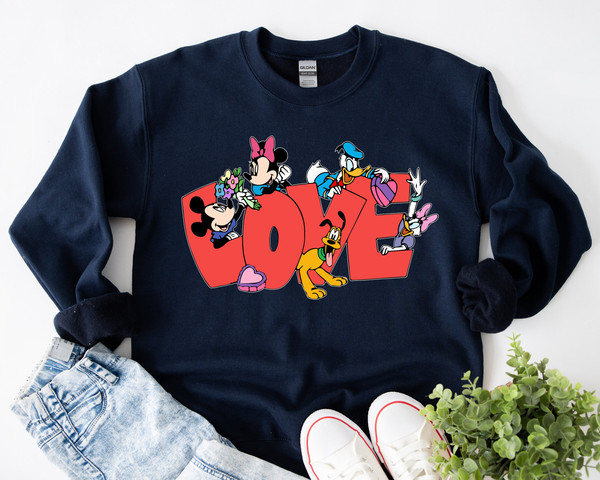 Disney Love Valentines Day Sweatshirt, Mickey Valentines Day Shirt, Minnie Ears Love Hoodie, Daisy Valentines Day, Donald Pluto Love Party.jpg