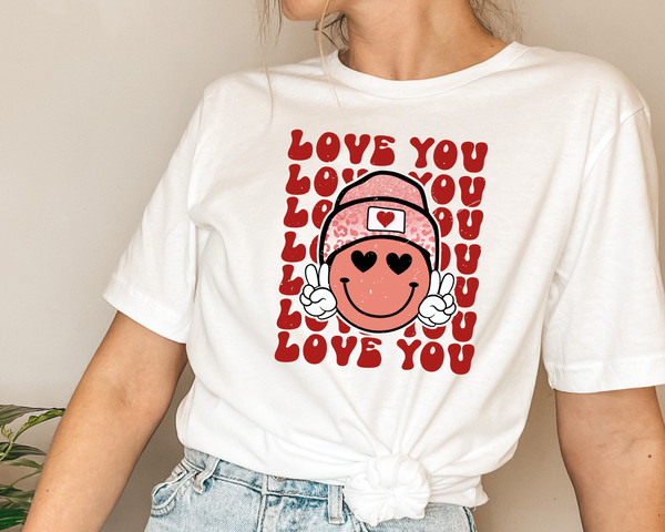 Valentines Day Shirt, Love You Shirt, Valentines Day Shirts for Women, Valentines Day Gift, Cute Smile Shirt, Gift For Lover, Red Hearts Tee.jpg