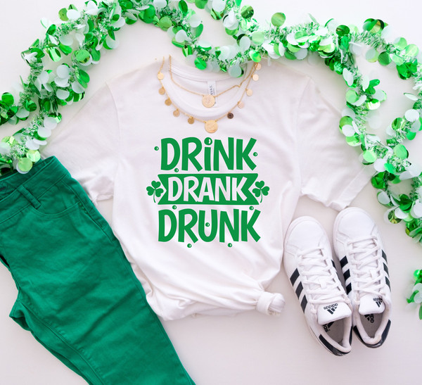 Drink Drank Drunk T-shirt, Saint Patrick's Day Shirt, Funny Shenanigans Shirt, Drinking Shirt, Irish Pub Shirt.jpg