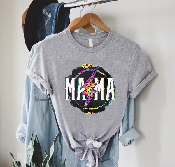 Leopard Lightning Mama Shirt,Gift For Mom,Mothers Day Shirt,Leopard Cheetah Print Mom Shirt,Mom Birthday Gift,New Mama Gift,Mom Life Shirt.jpg