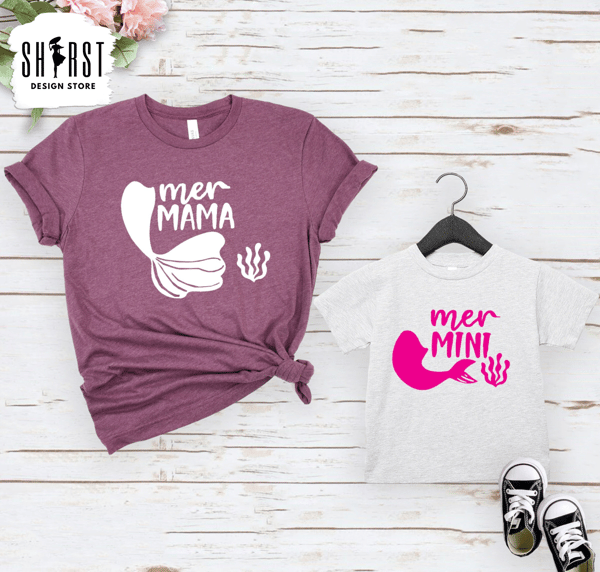 Mermama Mermini Shirt, Mothers Day Shirt, Sea Lover Moms, Mermaid Family Shirt, Matching Mama Shirt, New Mother Shirt, Pregnancy Shirt Gift.jpg