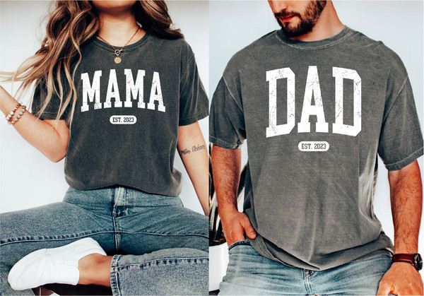 Comfort Colors®Custom Gifts For Mom and Dad, Cute Mama Shirt, Unique Dad Shirt, Christmas Gift for Parents, Mothers Day Gift, Matching Shirt.jpg