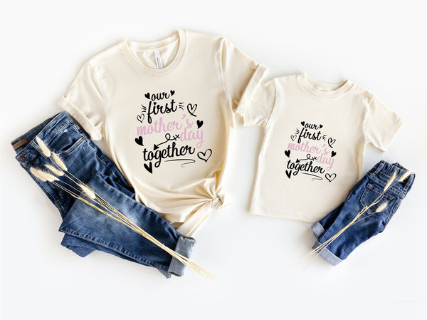 First Mother's Day shirts - matching mom and baby shirt and bodysuit set - our first mothers day together matching shirt gift set.jpg