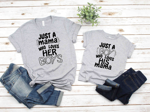 Just a mama who loves her girls Girl Mom T-shirt Mother's Day gift for Girl Mom Mom and daughter Matching outfits Mommy and me shirts.jpg