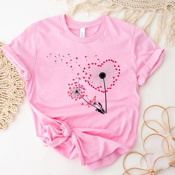 Dandelion Heart Shirt,Valentine Day Tee,Wildflower T shirts,Dandelion Tees For Valentine,Blossoms Shirts,Valentines Day, Gifts For Valentine.jpg