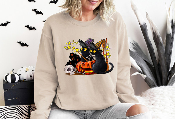 Halloween Cats Shirt, Black Cats Shirt, Trick Or Treat Shirt, Halloween Shirt, Spooky Shirt, Happy Halloween Shirt, Halloween Sweatshirt.jpg