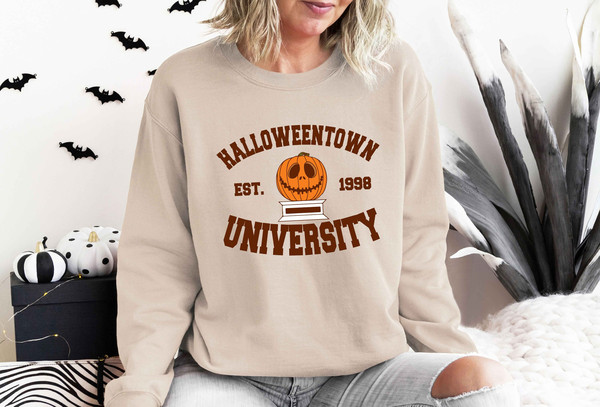 Halloweentown University Sweatshirt, Halloween Sweatshirt, Halloweentown Shirt, Woman Shirt For Halloween, Halloween Pumpkin Shirt.jpg