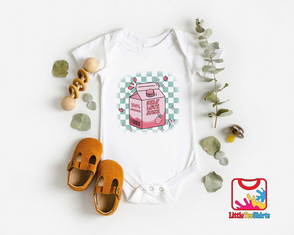 Self Love Juice Baby Onesie®, Funny Valentines Day Onesie®, Retro Valentines Day Bodysuit, Valentines Gift For Kids.jpg