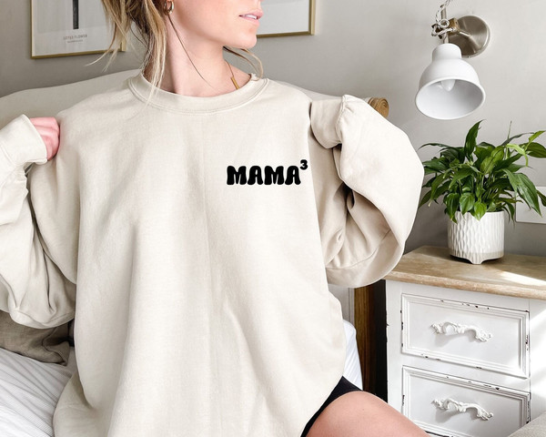 Mama of Three Pocket Sweatshirt, Mom Minimalist Sweatshirt, Mother Of 3 Sweatshirt, Pregnancy Announcement Sweatshirt, Gift For Mom.jpg