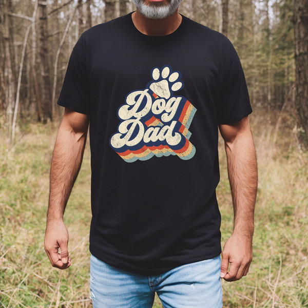 Retro Dog Dad Shirt, Dog Lover Dad T-Shirt, Mens Dog Shirt, Father's Day Shirt, Father's Day Gift, Step Dad Shirt, Dog Dad Gift.jpg