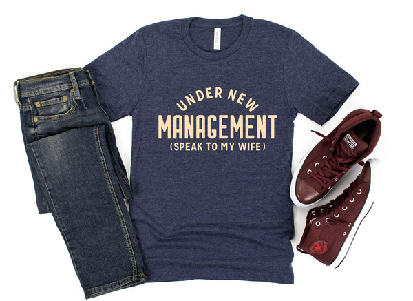 Honeymoon Shirt for Newly Married Couple Gift, Couple Anniversary Shirt, Under New Management, Mr and Mrs Shirt, Husband and Wife Shirt.jpg