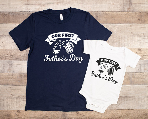 Our First Fathers Day Shirt, Daddy and Me T-Shirt, Father And Son Daughter Matching Shirt, Father Baby Matching Tee, Fathers Day Gift, Dad.jpg