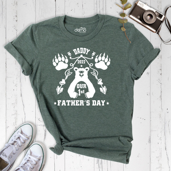 Daddy Bear Shirt, Our First Fathers Day Shirt, Fathers Day Shirt, Daddy Shirt, 1st Fathers Day Outfit, Fathers Day Tee, New Dad Shirt.jpg